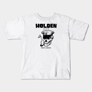 Holden Beach, NC Skull Captain Kids T-Shirt